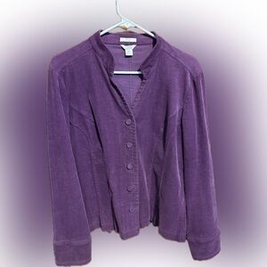 Purple Corduroy Button Down Jacket
